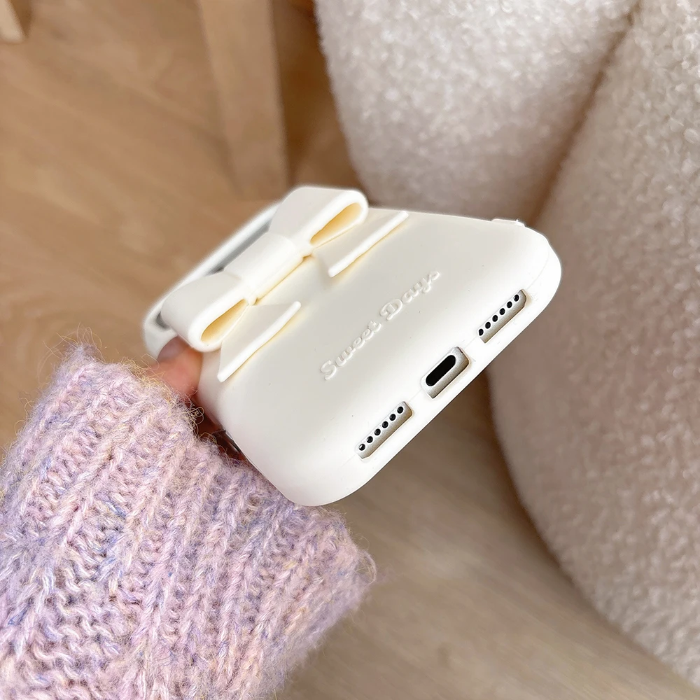 Niedliche 3D-Schleifen-Handyhülle für iPhone 17 16 15 14 13 12 Pro Max – Süße, stoßfeste Silikon-Rückabdeckung – Detail 7