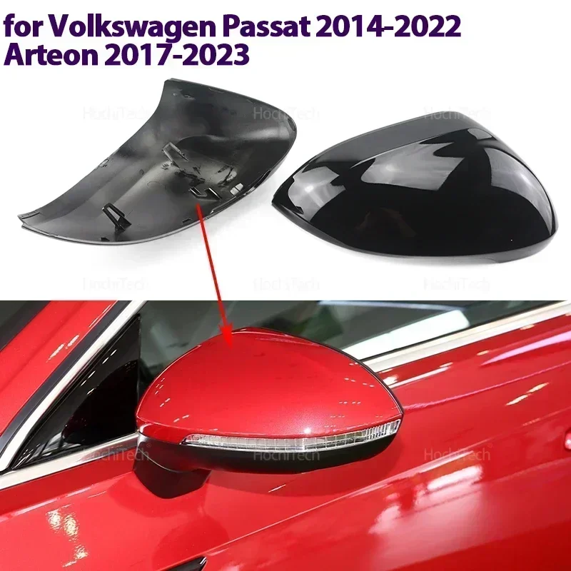 Image of Carbon Faser Auto Rückansicht Tür Flügel Seite Spiegel Abdeckung Kappen Shell Fall für Volkswagen Passat 2014-2022 Arteon 2017-2023
