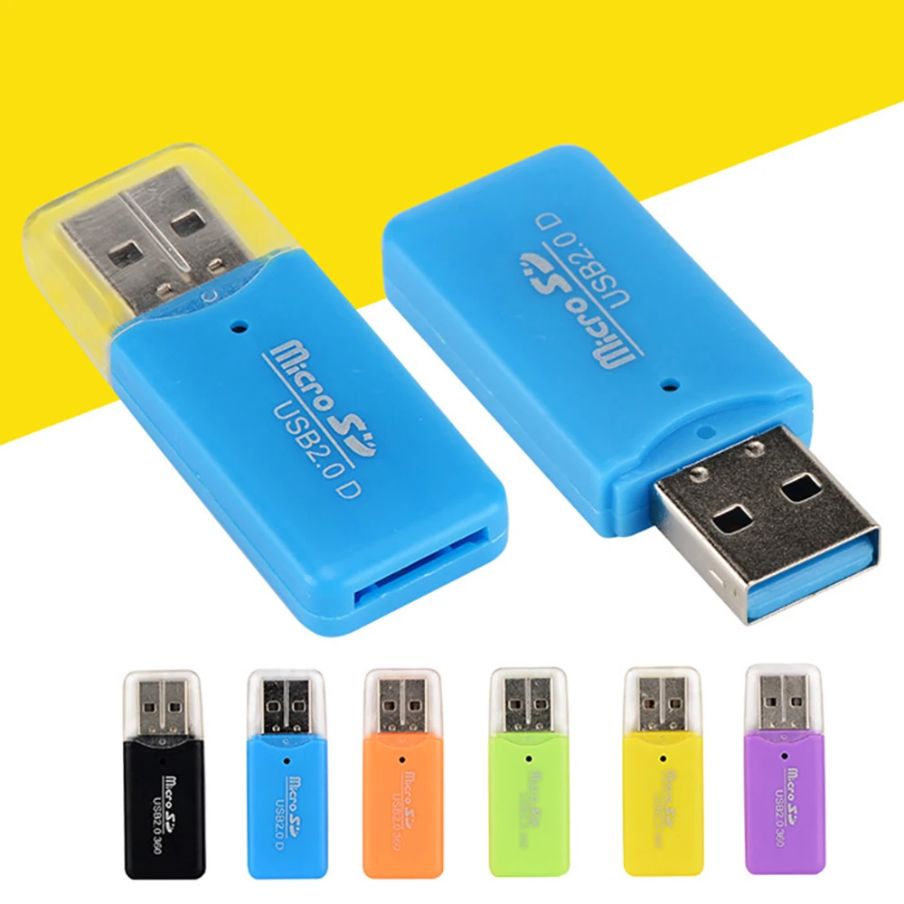 Random Color Portable Mini USB 2.0 TF Micro SD Memory Card Reader High Speed TF Adapter for PC Laptop Computer Vehicle Speaker