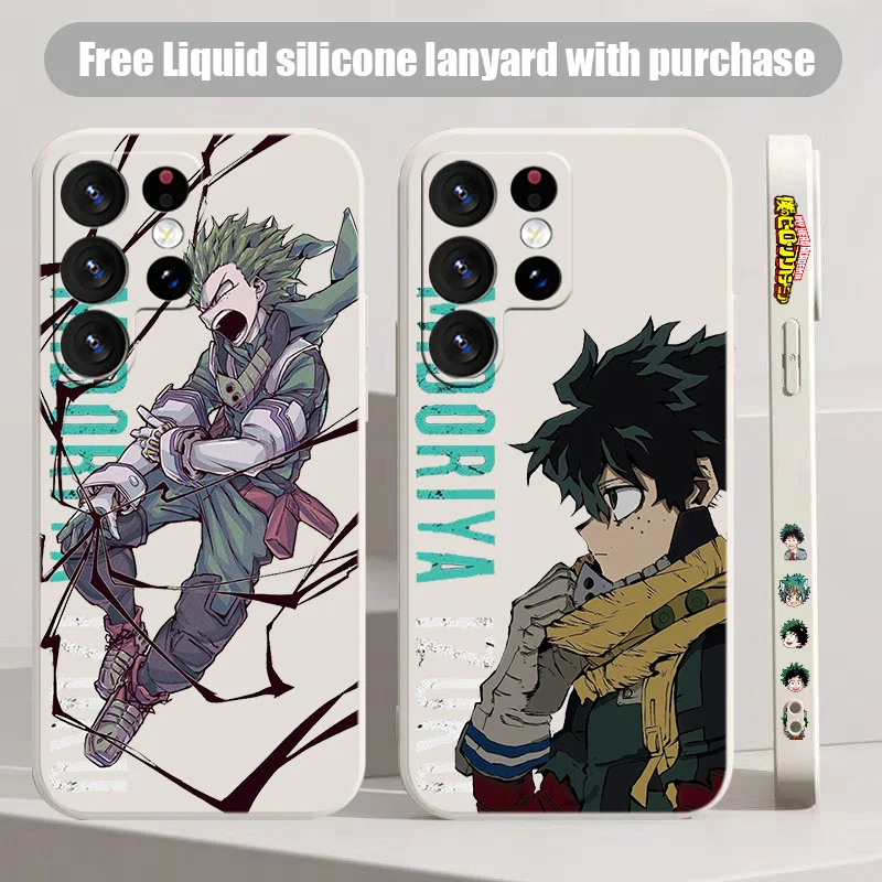 My Hero Academia Anime For Samsung S10e S20 S21 S22 S23 S24 Plus Lite Ultra FE 5G Liquid Left Rope Phone Case Shell Soft Cover