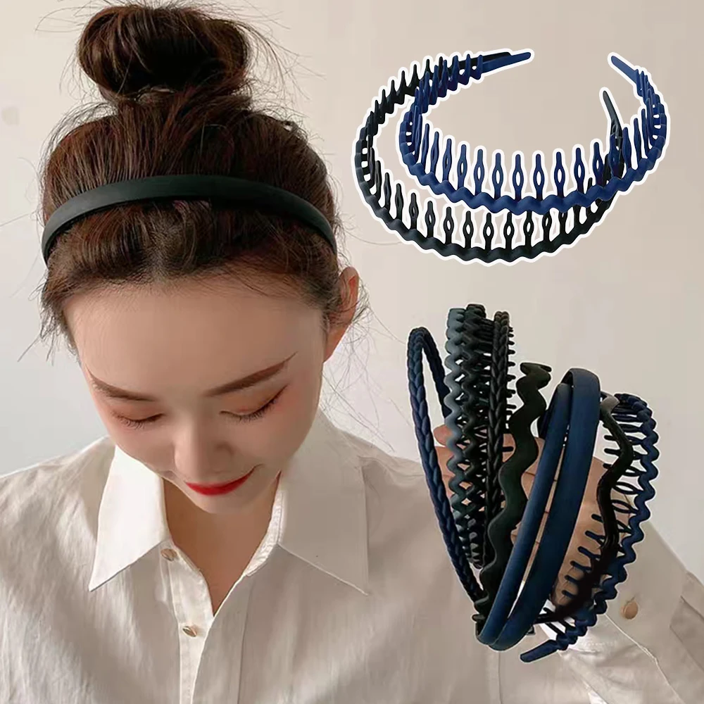 9Pcs Best Selling New Styles Fashion Wave Resin All-match Scrub Wavy Hair Band Headband for Women Girl Hair Accessories Headwear