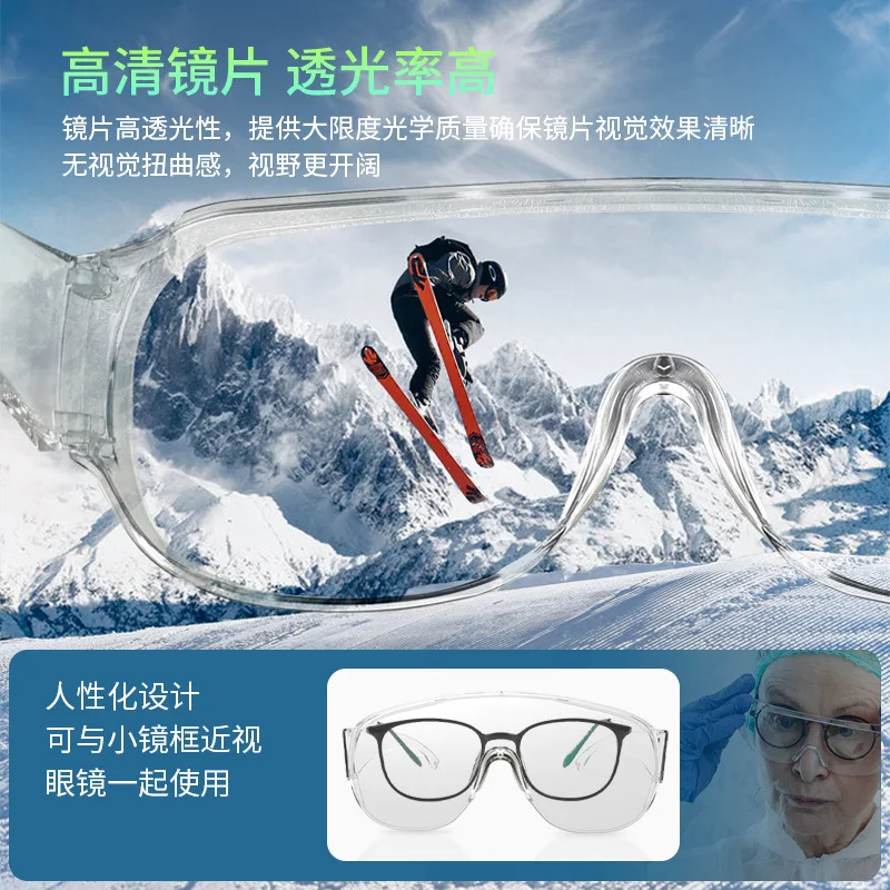 Anti-Splash Labor Protection Polishing Anti-Impact against Wind and Sand Foam Transparent Shutter Goggles