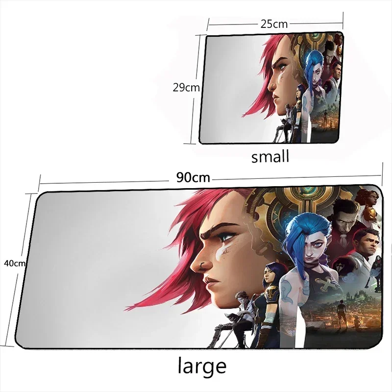 Drop shipping Arcane JINX MousePad Large Desk Mat Gaming Mouse Pad League of Legends VI Rubber Keyboard Mousepad 40*90cm for LOL