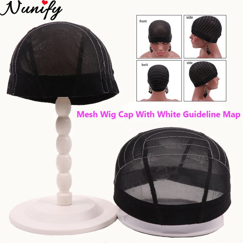 

13x6 Lace Frontal Wig Cap With Elastic Band For Wig Making Mesh Dome Cap With White Guideline Map For Sewing Beginner Hairnet