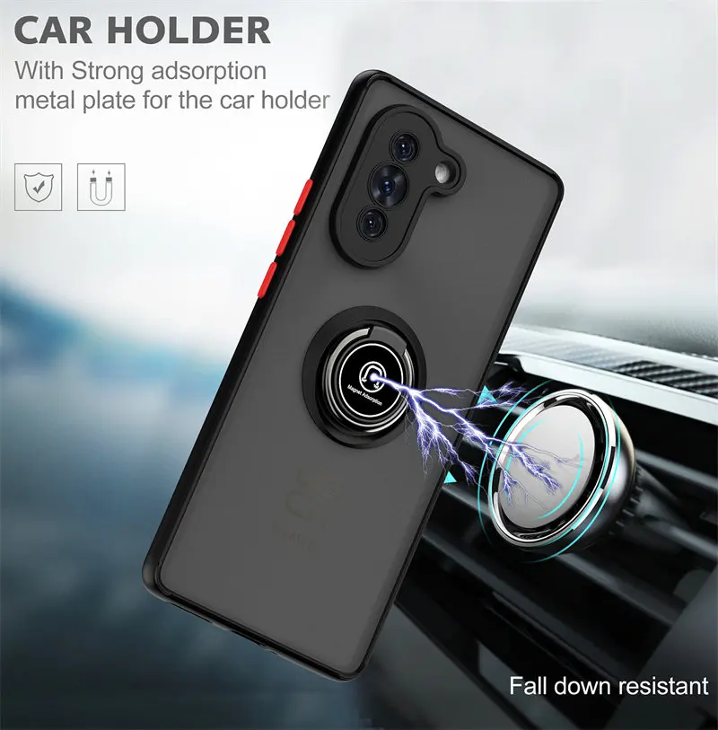 Huawei Nova 10 Nova10 NCO LX1 Case Shockproof Magnetic Ring Holder Armor Hard Cover Matte Back Case for Huawei Nova 10 NCO-LX1