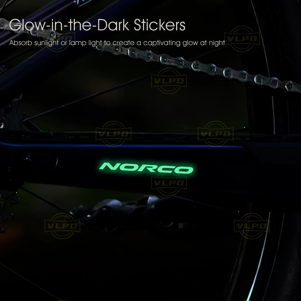 Bike Glow Stickers Waterproof Decal for Norco Bikes Logo Badge Accessories