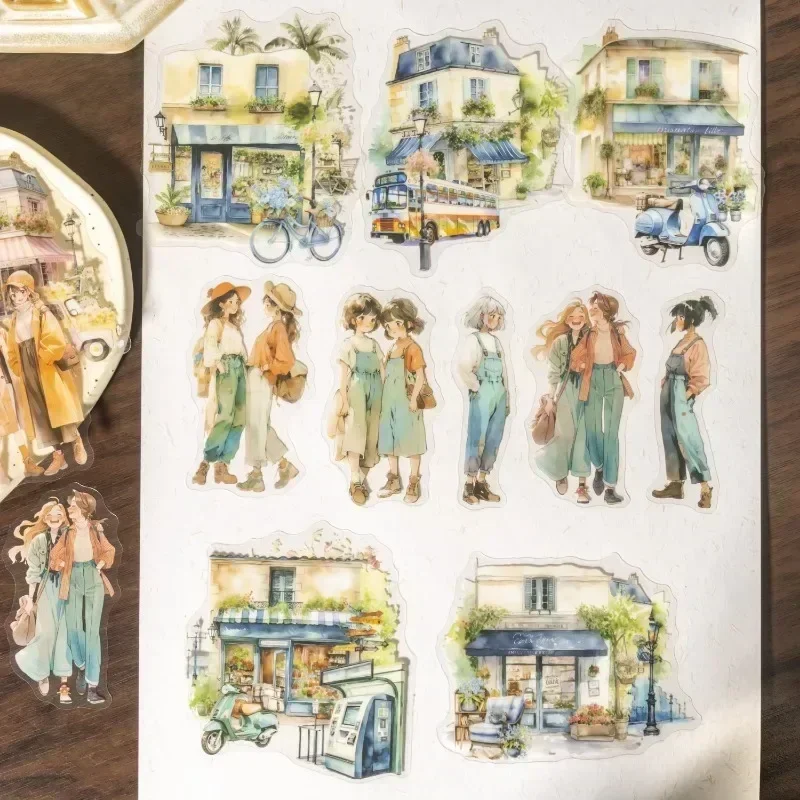 20pcs material PET Sticker Walking City School Supplies Notebook Series City handbook Decoration Scrapbooking 130*90mm