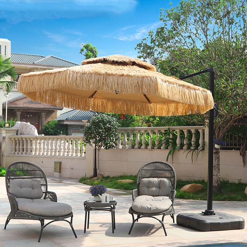 Customizable Wholesale Outdoor Patio Sunshade Garden Straw Umbrella Artificial Thatch Umbrella Hawaiian  Beach Umbrella