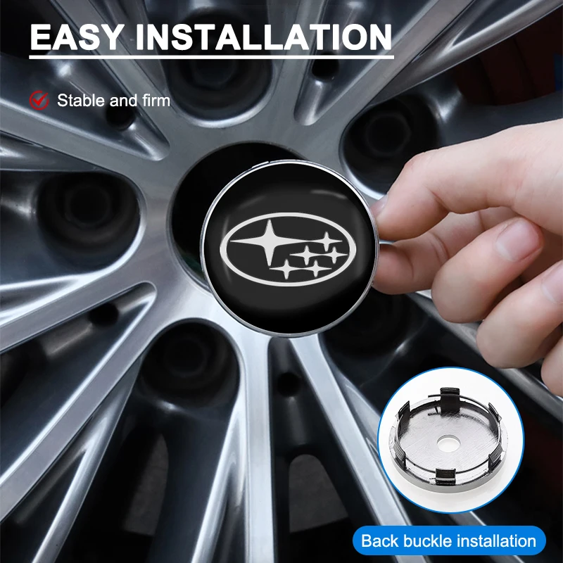 4 قطعة عجلة السيارة غطاء محور مركزي ملصقات الشعار غطاء حافة اكسسوارات لسوبارو WRX STI فورستر تريبيكا ليفورج امبريزا XV Outback