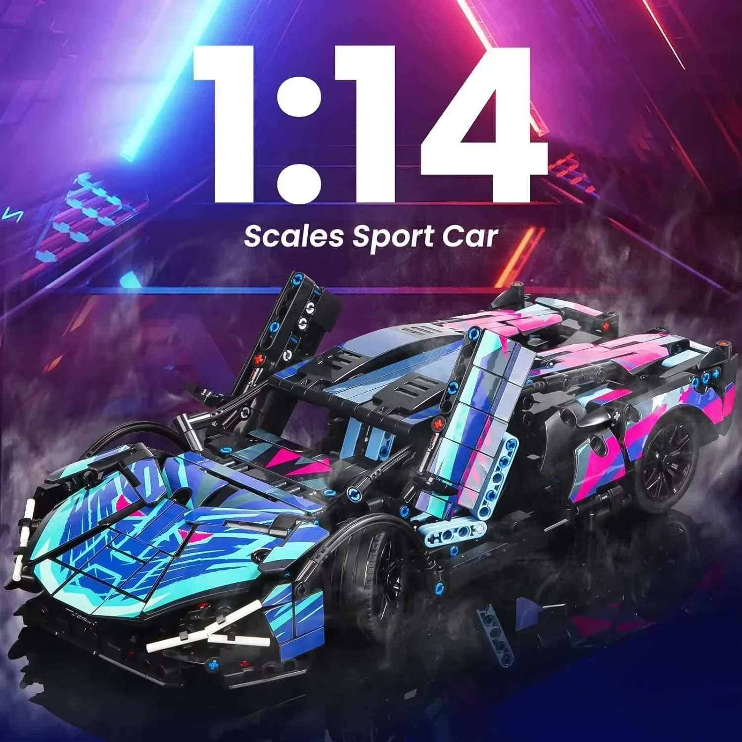 1314PCS 1:14 การวิเคราะห์ Building Block Racing รถชุด STATIC หรือรีโมทคอนโทรลไฟฟ้ามอเตอร์ RC รถรุ่นอุปกรณ์เสริมของเล่น