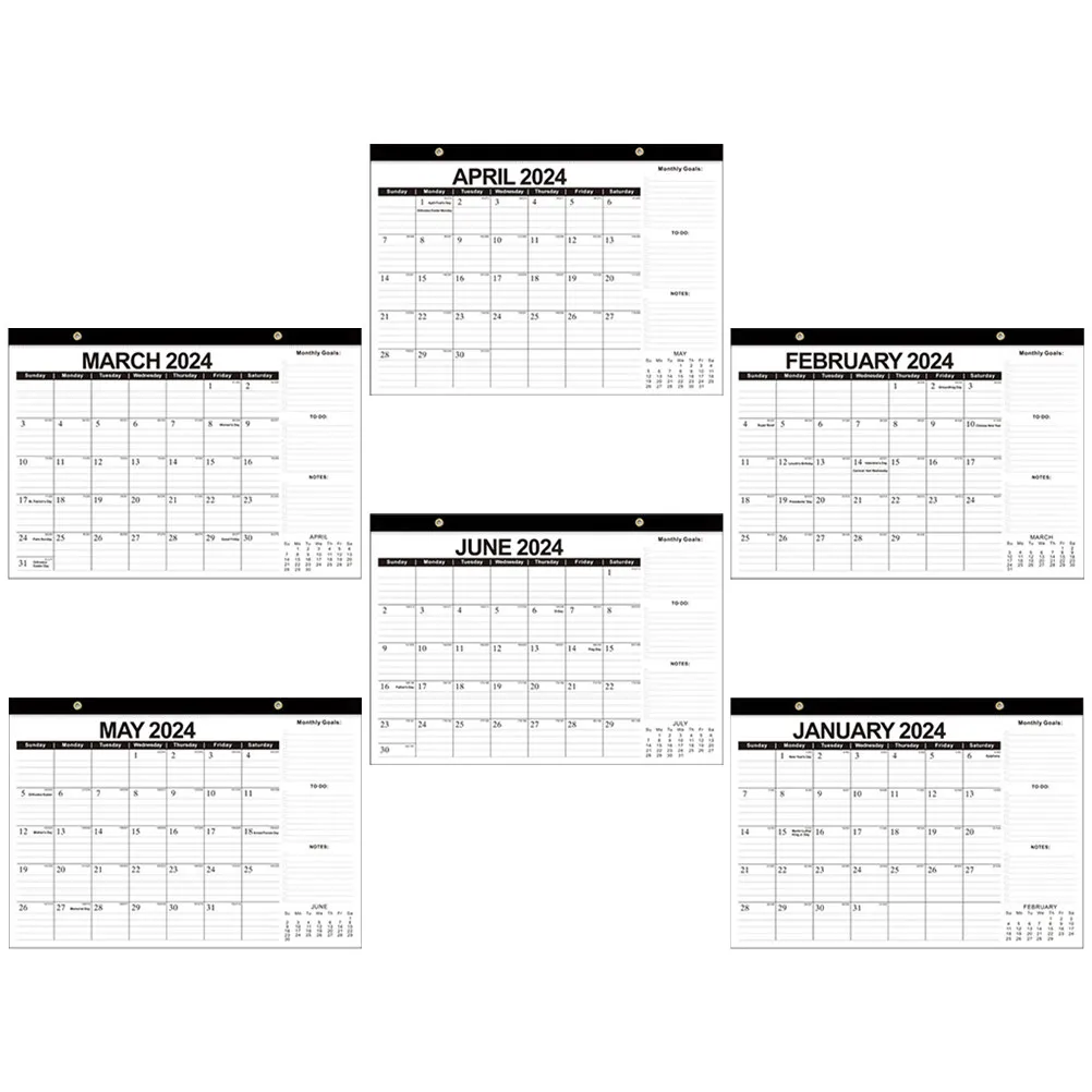 

Household Hanging Wall Calendar Sturdy Paper Monthly Planner Clear Printed Hanging Calendar for Home Office Daily Schedule
