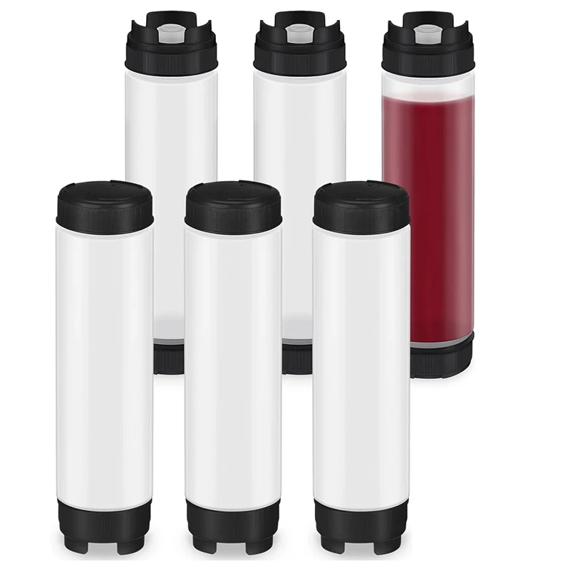 

6 шт., пластиковые бутылки для соусов, 16 унций