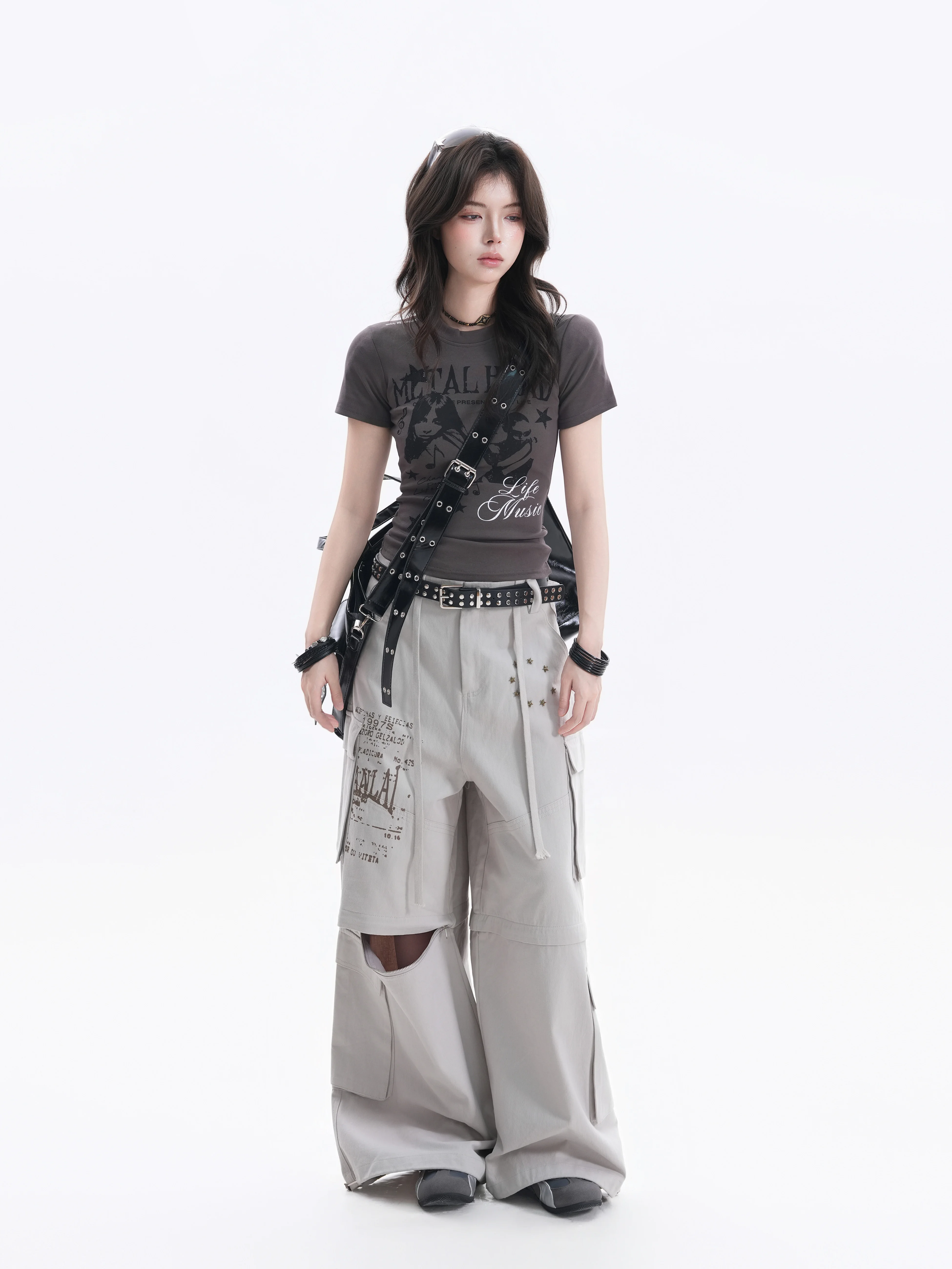 Slim Fit American Rock Portrait Short Sleeve T-Shirt Women Design Sensation Spicy Girl Casual Style Cotton Blend Summer Top