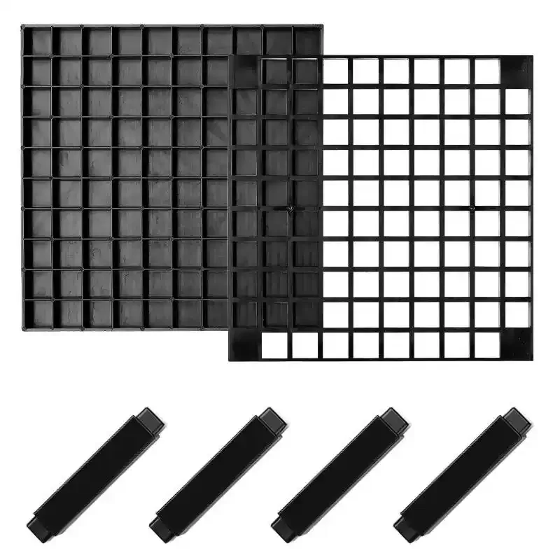 Plastic 96 Compartment Stationery Storage Rack, Desktop Pen Holder for Paintbrushes, Pen Cartridges & Craft Art Supplies
