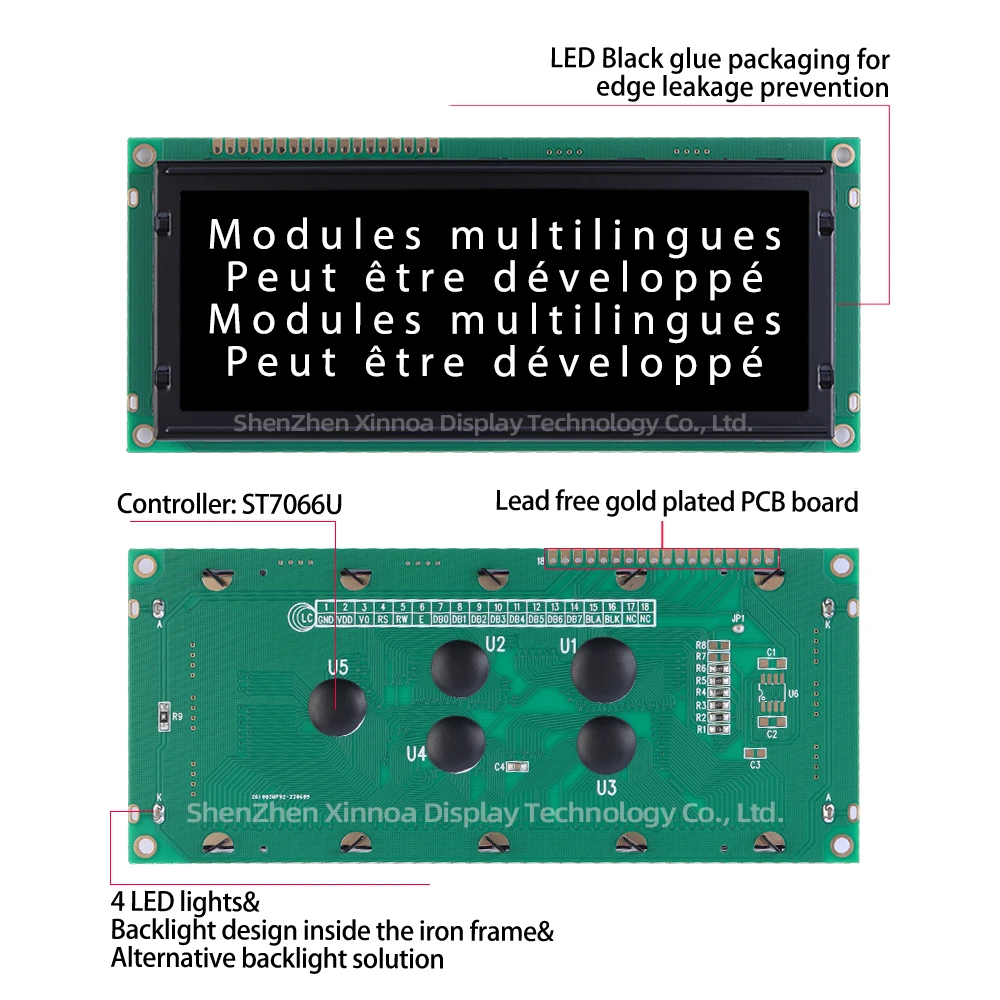 Standard Interface Module 2004 LCD 4.1 Inches 20*4 20X4 2004 LCD BTN Black Film White Text European 2004C-3 LCM LCD Display