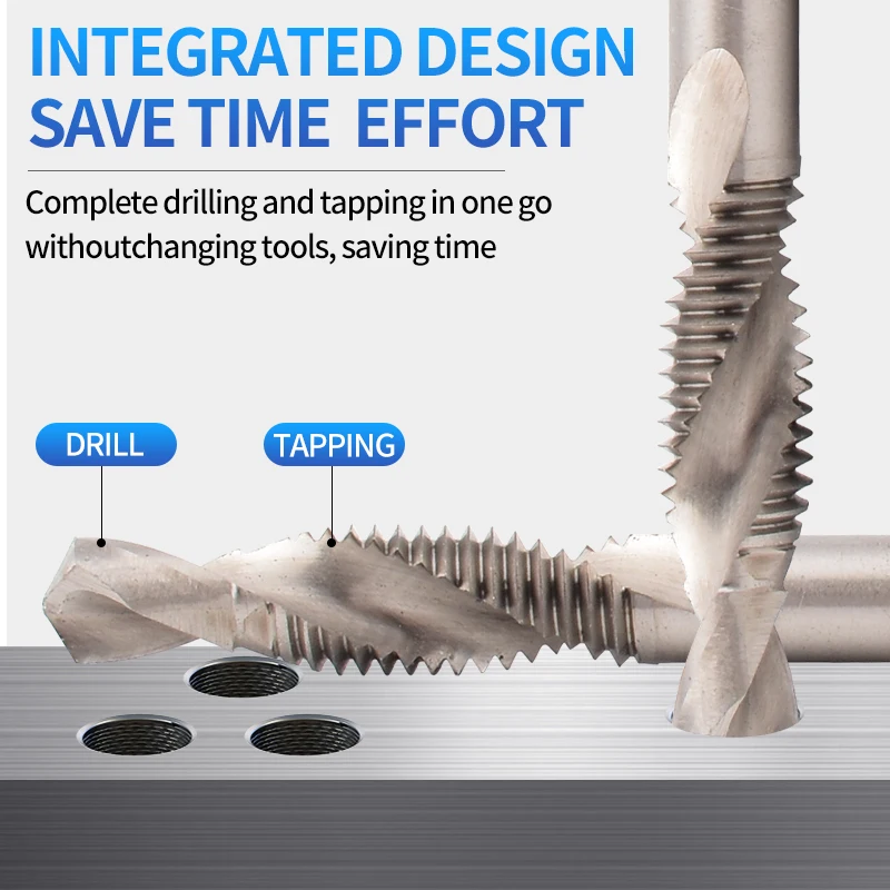 UT TAP 1 قطعة HSSE-M35 عرافة عرقوب M3-M10 مركب الحنفية سداسية الحفر والحنفية آلة الصنبور المتكاملة مع ثقب الشطب أداة