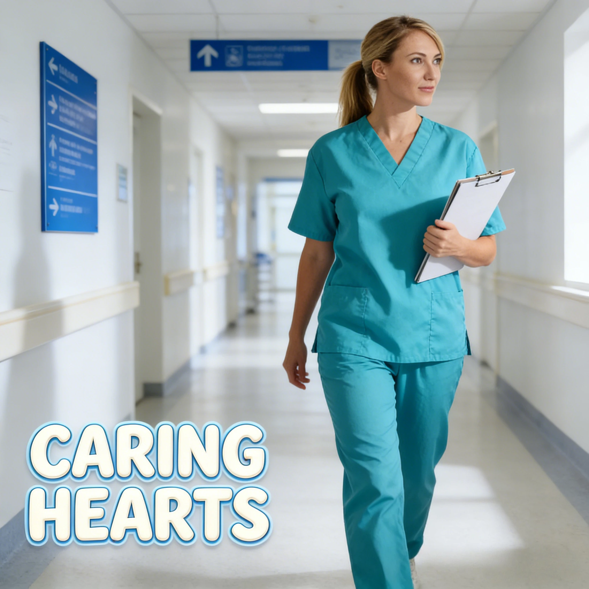 

European American New Style Solid Color Pocket V Neck Nursing Uniform 2 Piece Set For Women