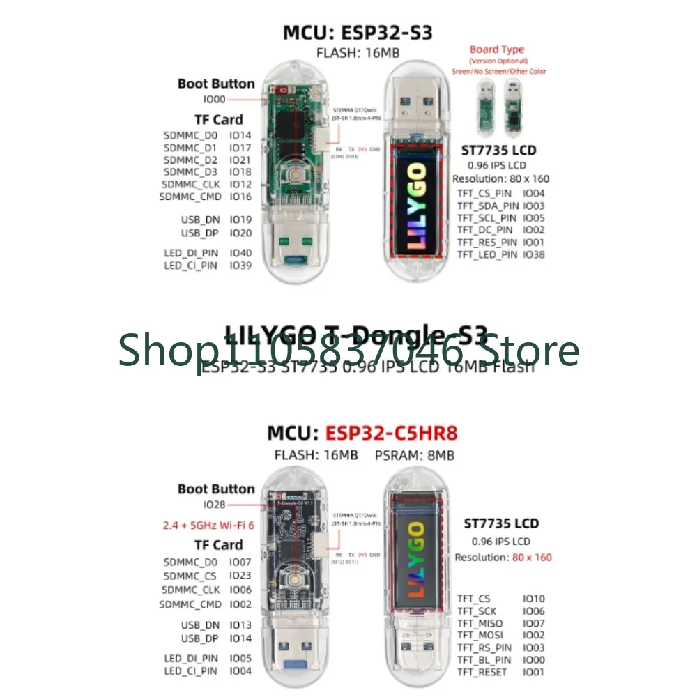 S3 development board 0.96-inch LCD display supports WiFi, Bluetooth, TF card
