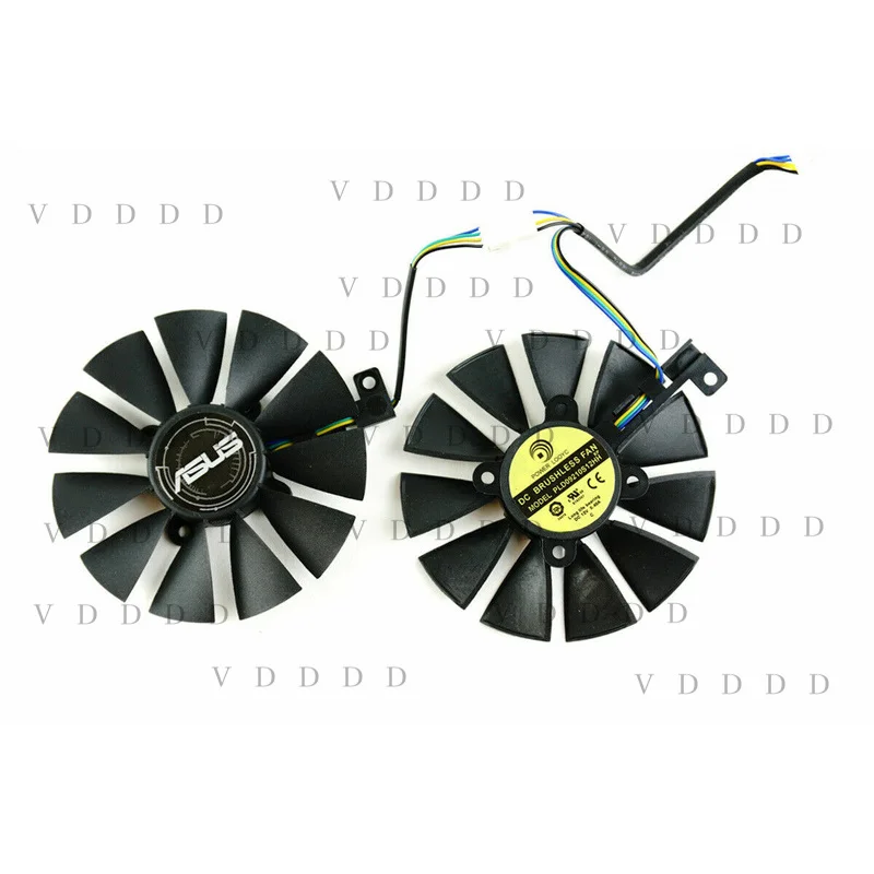 G... Pair Fans Cooler Fan For Asus GTX 1050 1060 1070 1080 1050Ti PLD09210S12HH 87mm