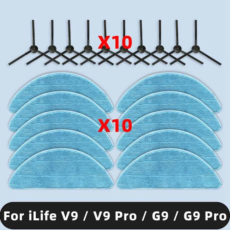 

For Ilife V9 / V9 Pro / G9 / G9 Pro Replacement Parts Side Brush Mop Cloth Accessories Consumables-AA70