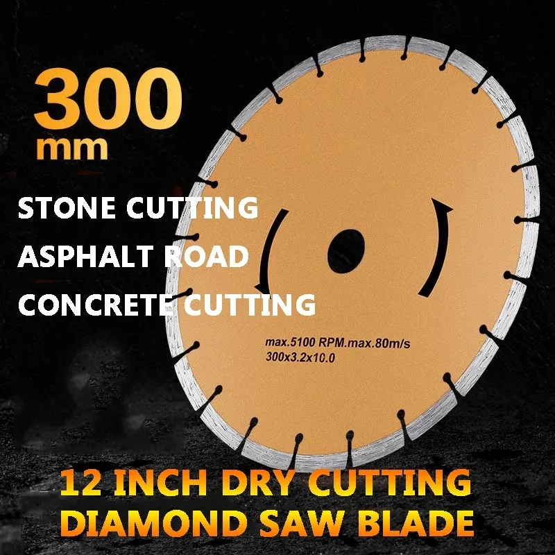 12-Inch 300MM Diamond Saw Blade Marble Chip Granite Cement Slotting Road Stone Concrete Cutting Piece