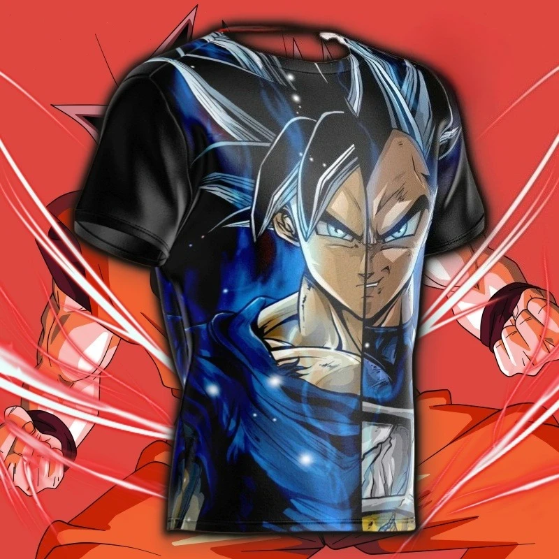 

Dragon Ball T-shirts Goku Vs Vegeta Instinct DBZ Jerseys Men's Summer Anime 3D Printed T-shirt Short Sleeved Men's T-shirt Y2k