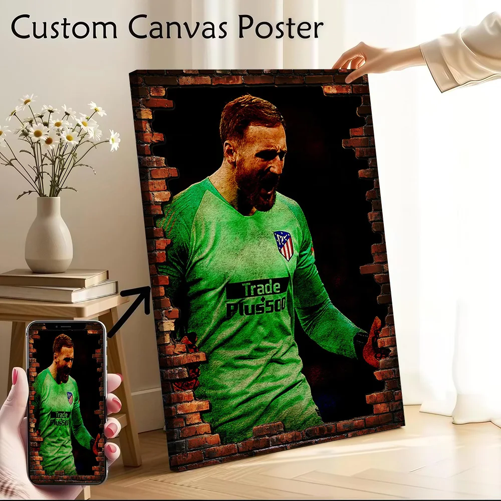 Póster de lienzo de Jan Oblak, pintura en lienzo impresa personalizable, arte de pared para fanáticos, decoraciones para el hogar, decoración de la habitación, Gaming Wand Deko