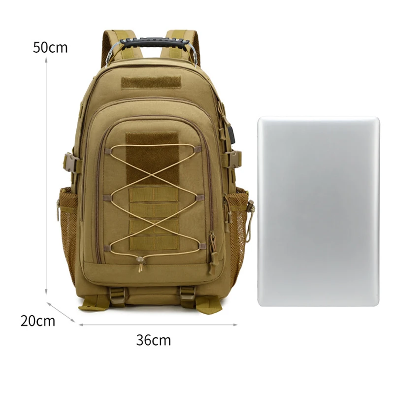 

Oulylan Men's Outdoor Tactical Backpack Camouflage Backpack Waterproof Wear-Resistant Hiking Camping Backpack