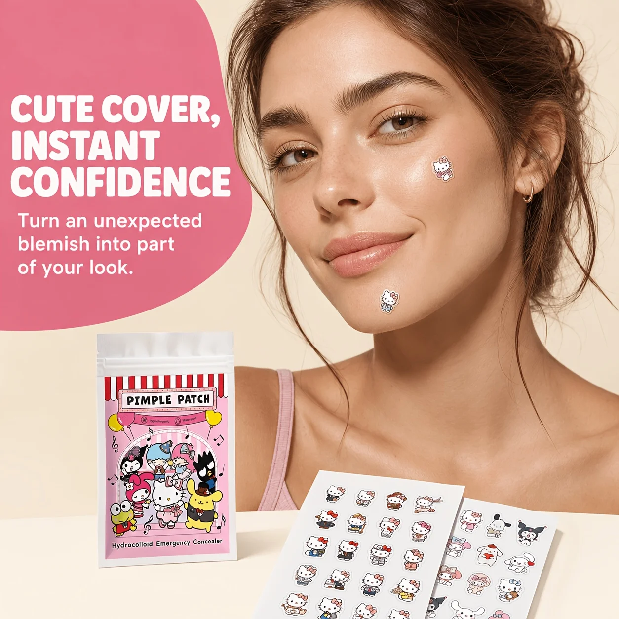 40/120PCS Hello Kitty acne patch, hydrogel acne patch, decorative concealer sticker,  suitable for all skin types - view 3