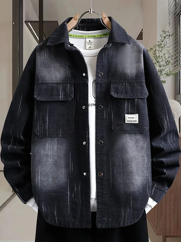 

Casual Men's Denim Jaet Spring Autumn Trendy Brand High-End Feeling Cool Haome Casual Versatile Cotton Polyester Blend O...