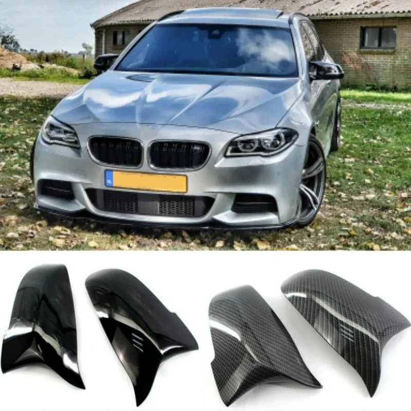 

Черные автомобильные накладки на боковые зеркала заднего вида из углеродного волокна для BMW 5, 6, 7 серии F10 F11 F18 F07 F12 F13 F06 F01 F02 LCI