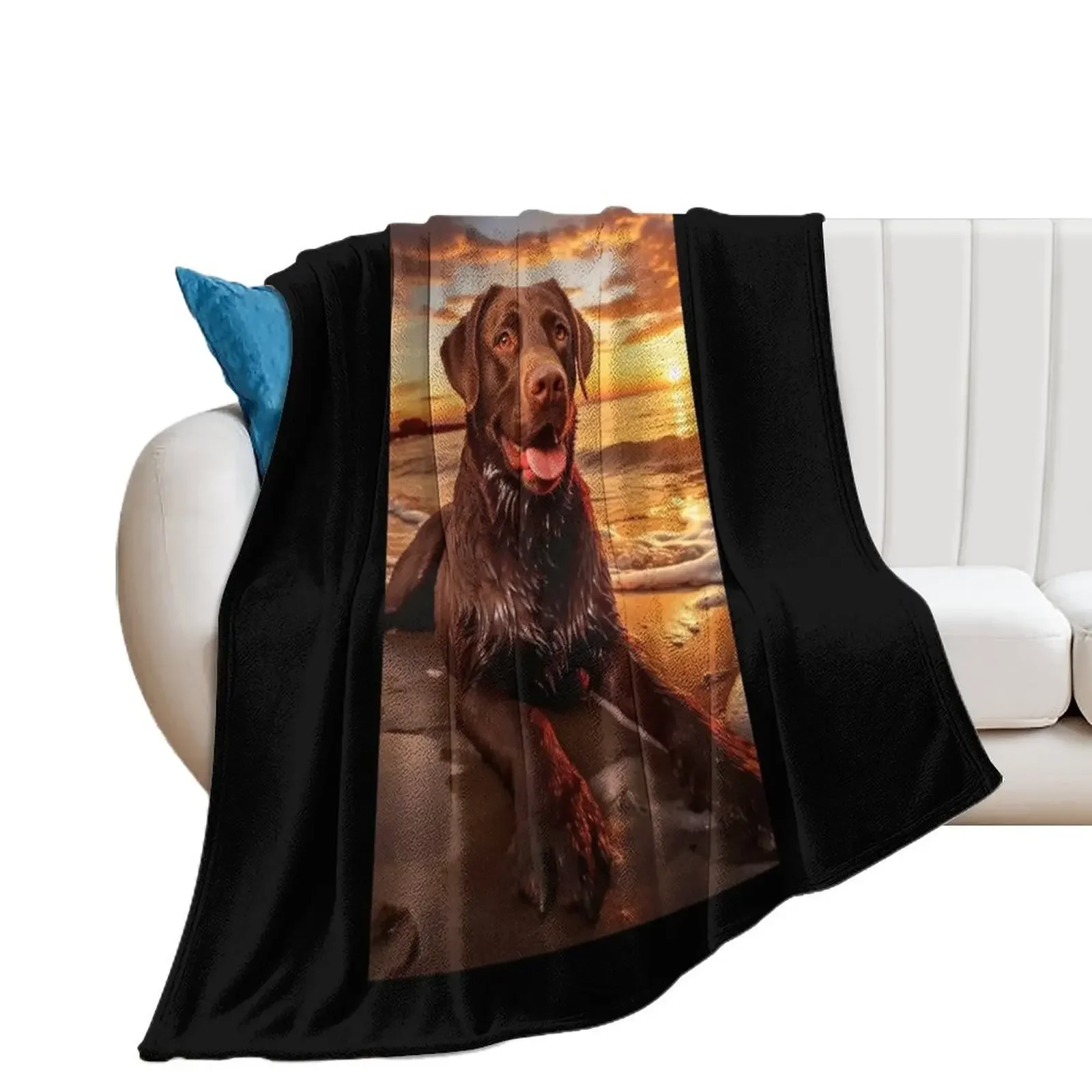 

Chocolate Lab Throw Blanket for sofa Decoratives Thermal Blankets