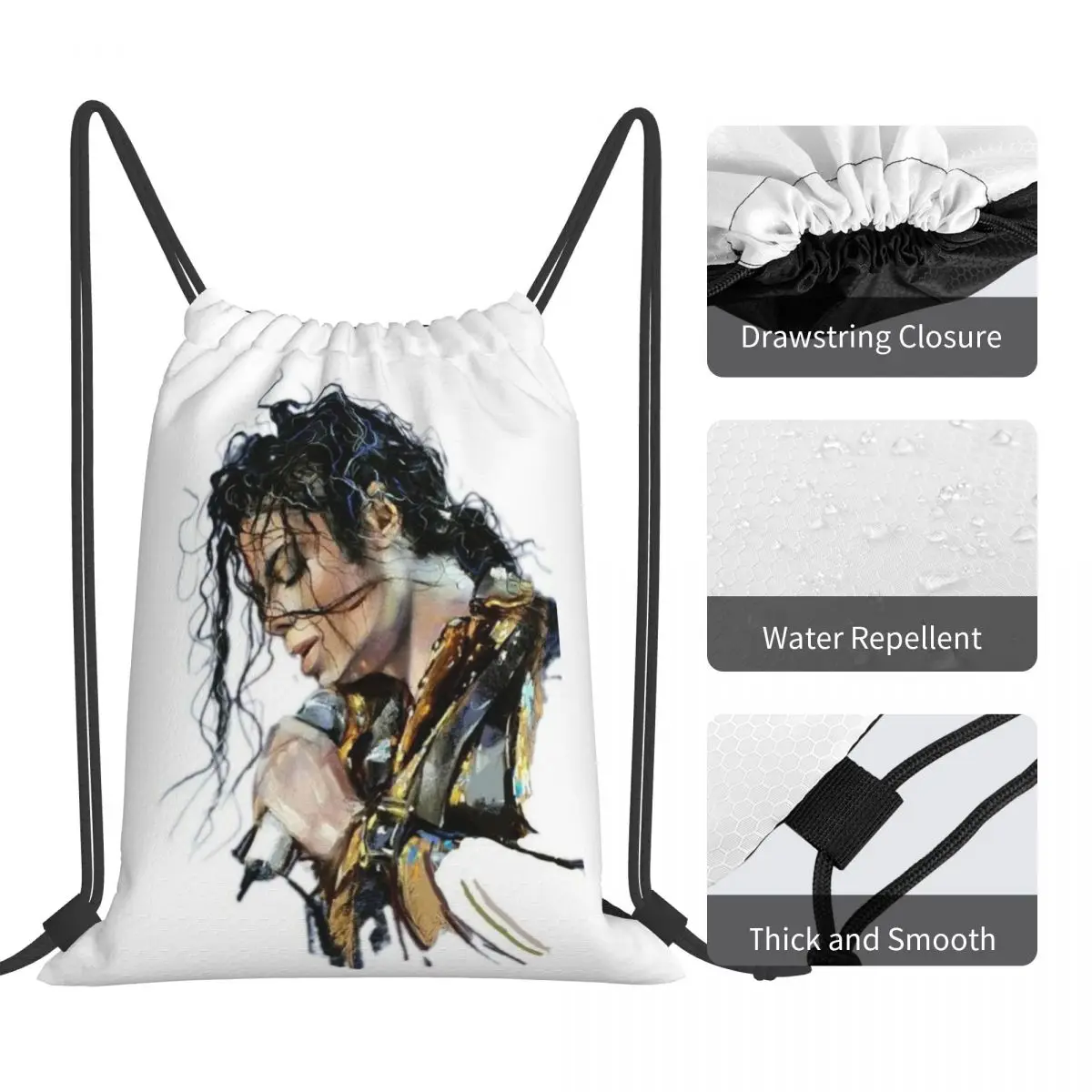 マイケル・ジャクソン音楽家歌手ダンサーバックパックカジュアル巾着バッグスポーツバッグブックバッグ男性女性学生用