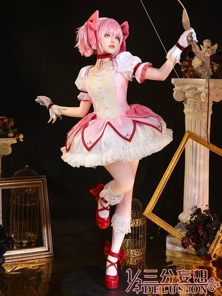 

Pre Sale Anime Puella Magi Madoka Magica cosplay Magical Girl Kaname Madoka costume Short Ball Pink Dress Cosplay Costume