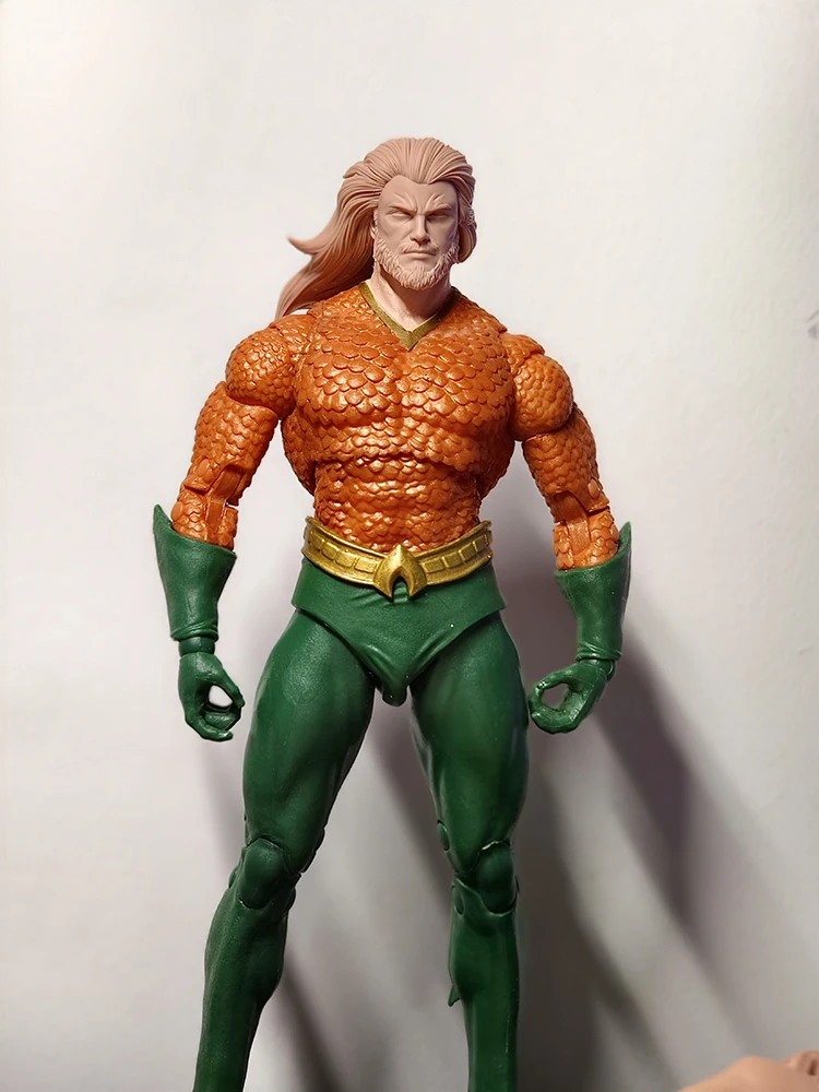 New52 Comic Version 1/12 King of Sea Man Soldier Young Boy Super Hero Unpainted Head Sculpt Accessory For 6" Mezco 7" Mcfarlane view 6
