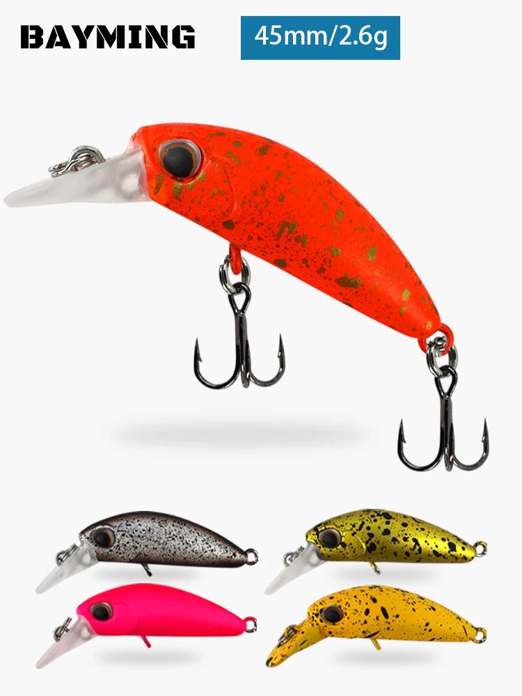 

Приманка для гольяна, 2,6 г, 45 мм — 3D глаза, бусины-погремушки и тройные крючки для ловли окуня/воблего, реалистичное плавание