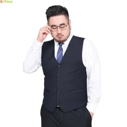 M-10XL Suit Vest Men's V-neck Sleeveless Vests Coat Blue and Black Can Choose S-7XL 8XL 9XL Very Cool Waistcoat for Fat Men