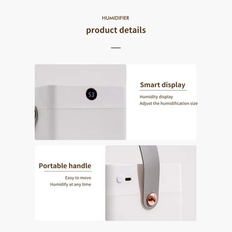 Umidificador de ar com lâmpada LED, bico duplo, nevoeiro grande, quarto, escritório, desktop