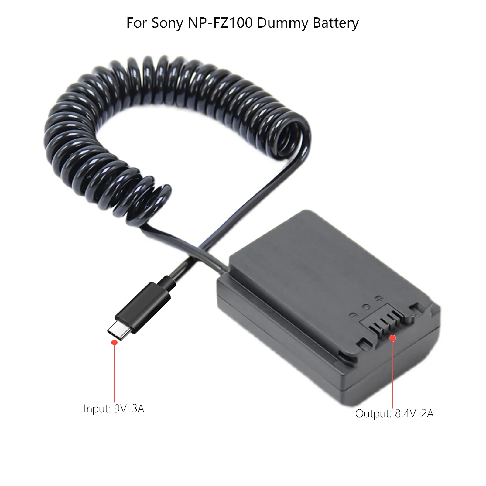 PD USB-C NP-FZ100 A7III NP FZ100 Dummy Battery Adapter for Sony Alpha A7IV A6600 A7SIII A7C A1 FX3 A7R3 A7R IV, A9 A9R A9S