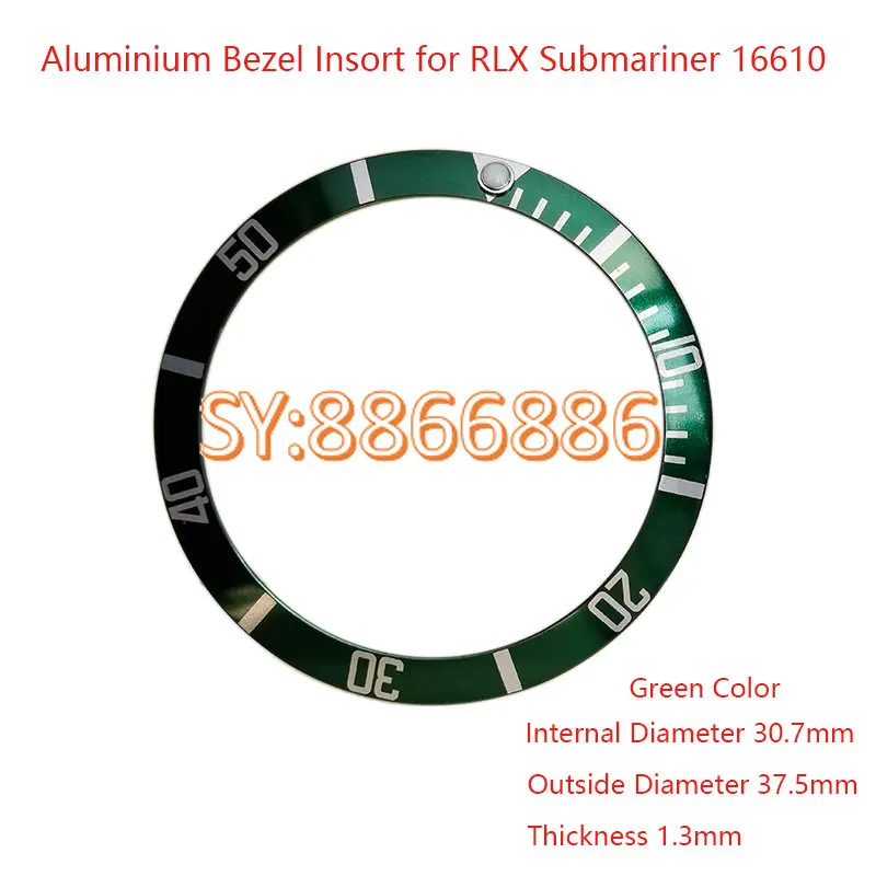 Aluminium Bezel Insert for RLX Submariner 16610, Watch Parts