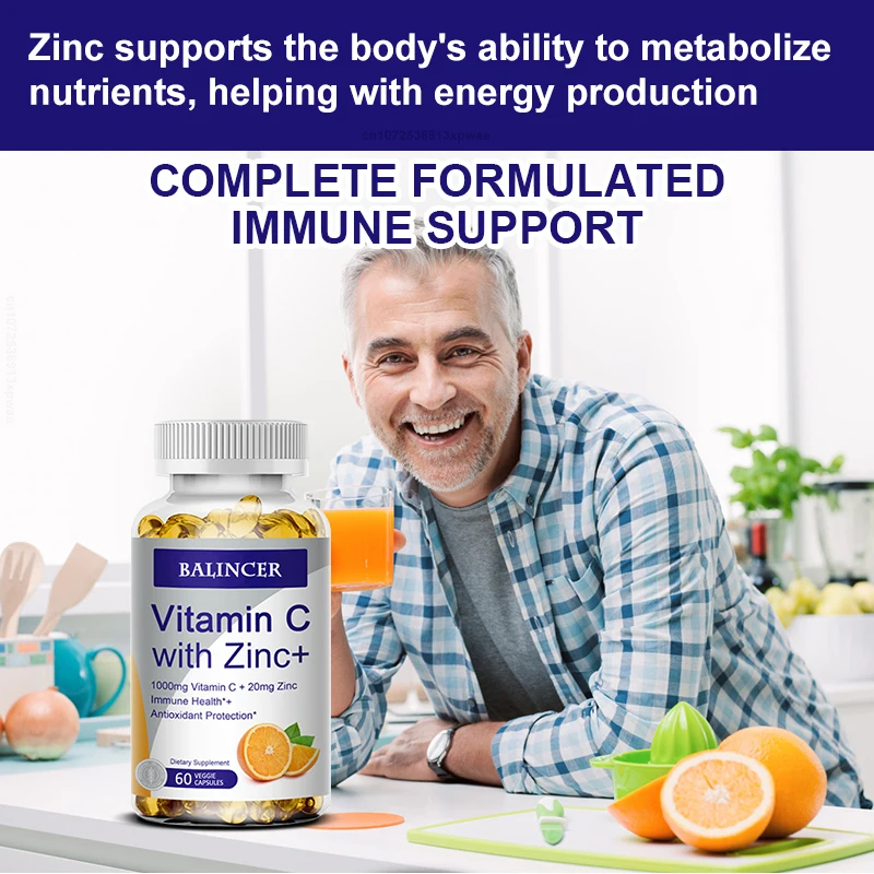 Vitamin C and Zinc - Bioflavonoids for Complete Immune Support | Essentials and Antioxidants To Support Healthy Gums