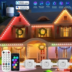 Permanent Outdoor Lights with App & Remote RGB Smart Eaves LED Lamp IP67 Waterproof Voice Control Music Sync DIY Holiday Party