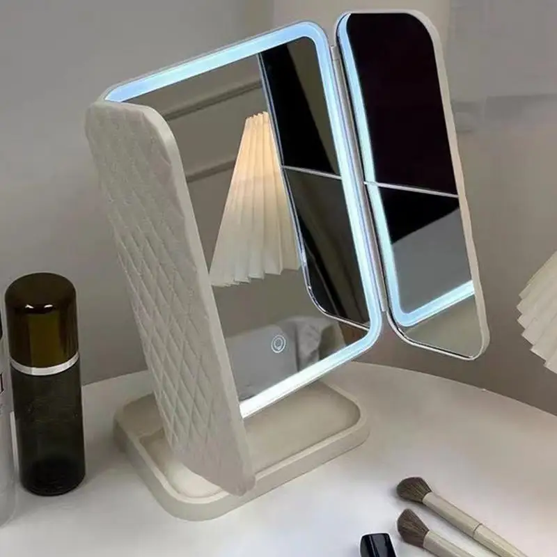 Smart Mirrors Makeup Table Mirrors Makeup Mirrors LED Lights Vanity Mirrors with Magnification Trifold Cosmetic Mirrors