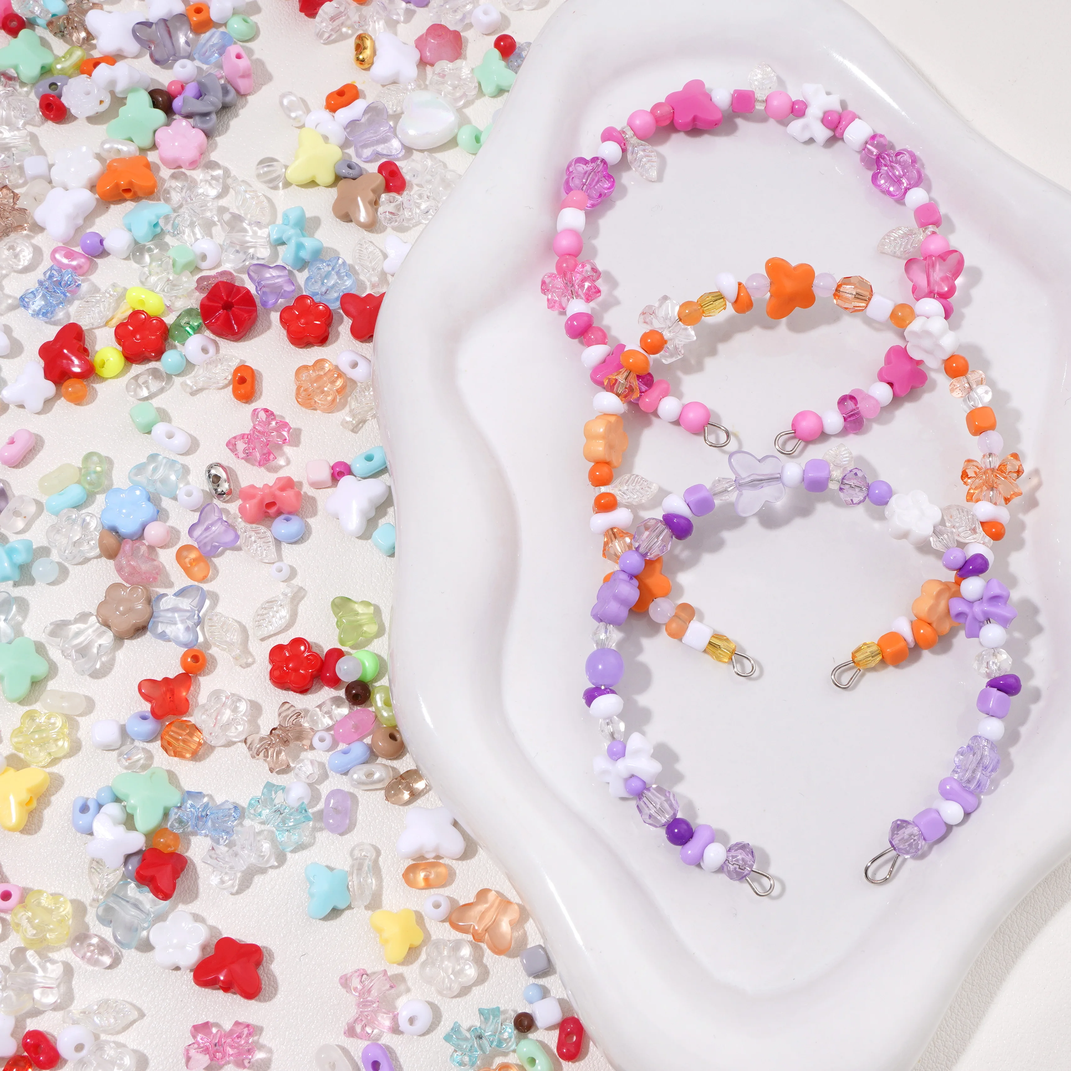 2.5-10mm10g Colorful Mixed Style Acrylic Beads Jewellery Making DIY Bracelet Necklace Supplies for Jewelry Making Materials