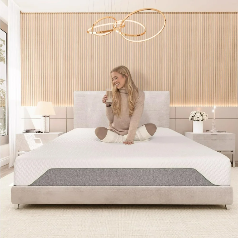 Memory Foam Mattress 10 inch Firm, Pressure Relieving, esponsive plush memory foam over high density foam base