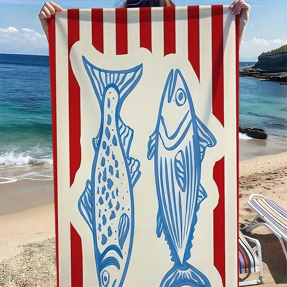 Two Salt Fish Printed Flannel Throw Blankets, Suitable for Sofa, Bed, Car, Room, Office, Camping, Exquisite Gift Blanket