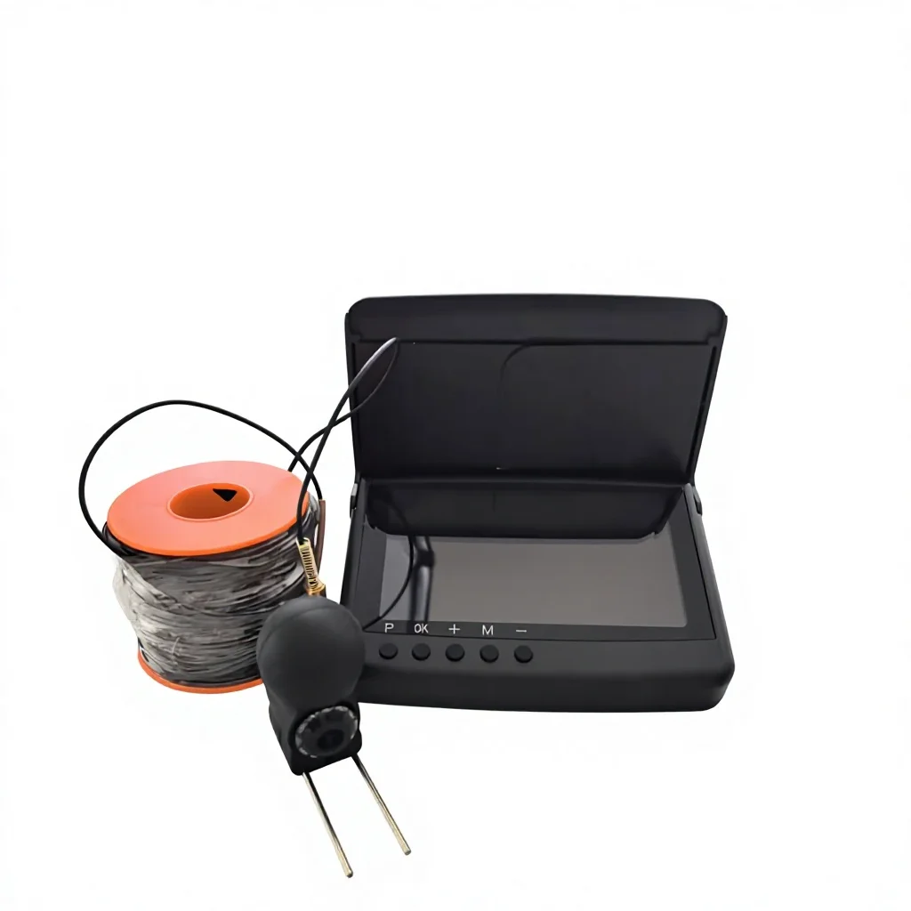 140 Lens HD Underwater Fishing Camera Display 5-Inch Monitor with AHD/CVBS Dual Video Input and 3.5mm Jack for Audio Output