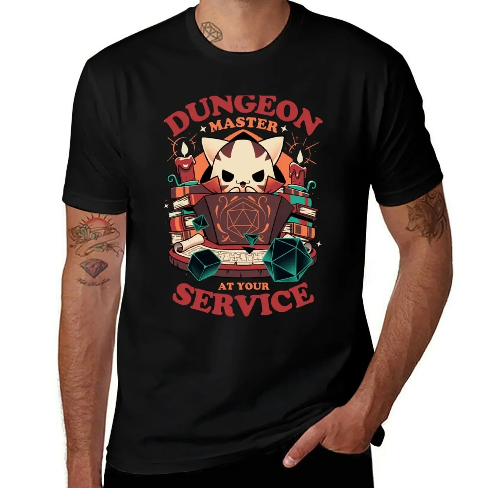 Dungeon Master's Call - Evil Cat Gamer T-Shirt korean fashion summer top funny gifts heavyweight t shirts for men