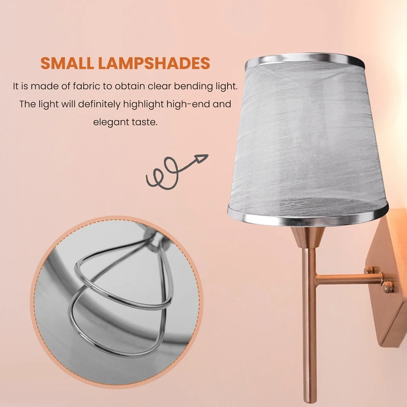 2 Pack Clip On Gauze Chandelier Lamp Shades Little Upright Wall Candle Light Lampshade