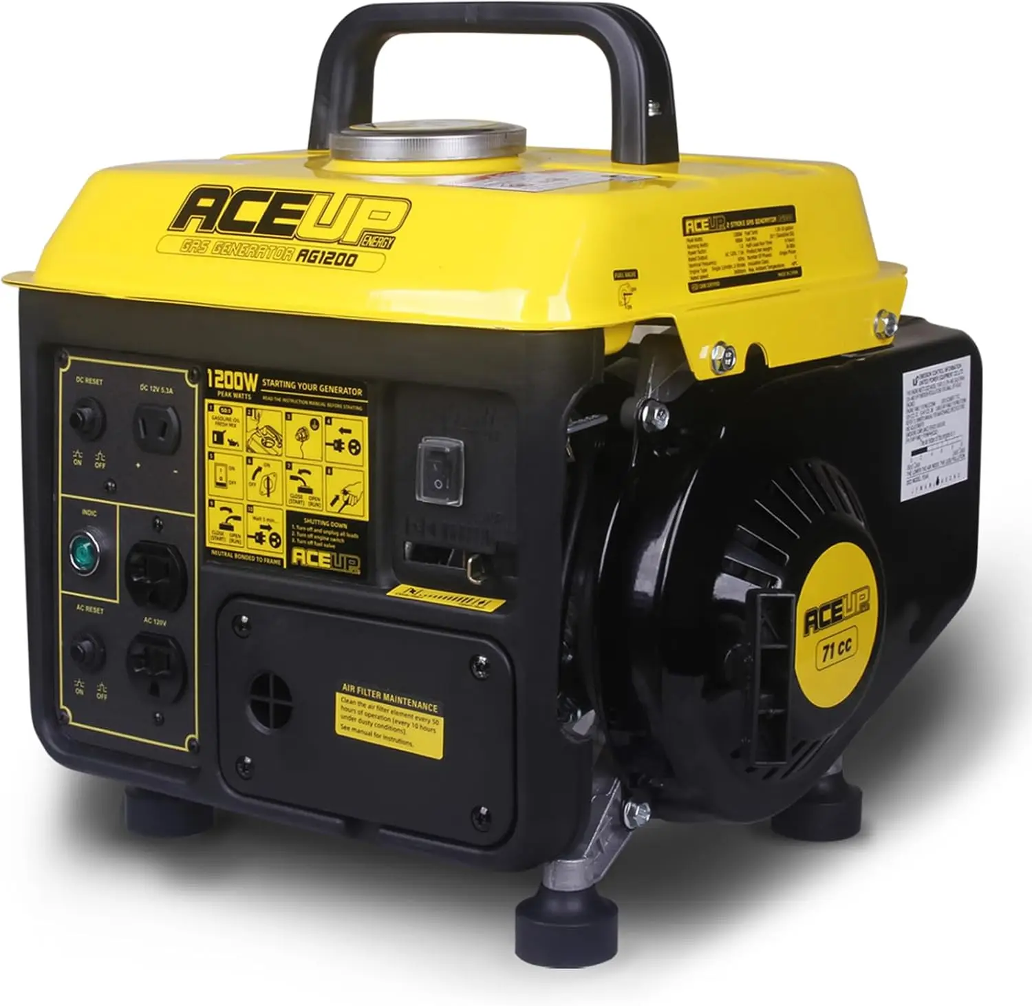 Aceup Energy 1,200W Gas-Powered Generator, Portable Generator Camping Ultralight, EPA & CARB Compliant